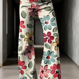 Renate | Bunte Blumen-Schlagjeans