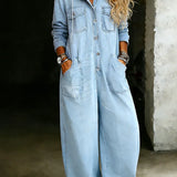 Léna | Denim-Jumpsuit mit Kapuze