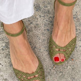 Malia | Glitzernde Slingback-Sandalen mit Absatz