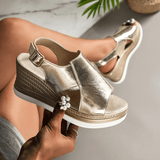 Baylie - Stilvolle Metallicsandalen