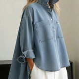 Marlene | Denim-Shirt mit Stehkragen