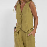 Aira - Set aus Weste mit Knöpfen und weiter Hose