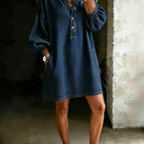 Anaïs | Denim-Mini-Hemdkleid mit V-Ausschnitt