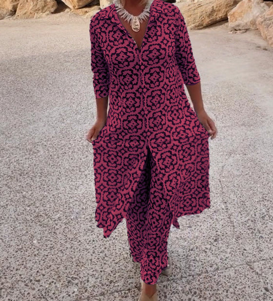 Maeve – Schwarzweisser Jumpsuit mit Grafikmuster