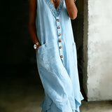 Mathilde | Lockeres Denimkleid mit Spitzen-Details
