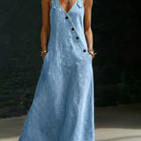 Vera | Jeans-Maxikleid mit Knopfleiste