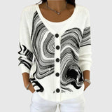 Priska | Cardigan mit abstraktem Linienmuster