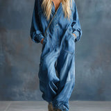 Diana | Denim-Jumpsuit mit Kapuze