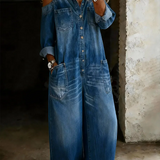 Margaux | Schulterfreier Denim-Jumpsuit