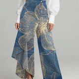 Noemi | Wide-Leg Jeans mit Blumenprint