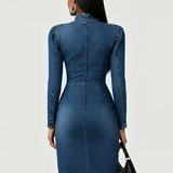 Nele | Denimkleid mit Rüschensaum