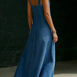Vera | Jeans-Maxikleid mit Knopfleiste