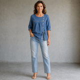 Lily | Wide Vintage Denim Blouse
