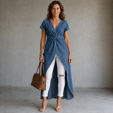Jessica | Denim-Tunika mit V-Ausschnitt