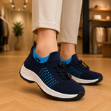 Orthopaedische Schuhe Ambulo aus Strickstoff - Marineblau