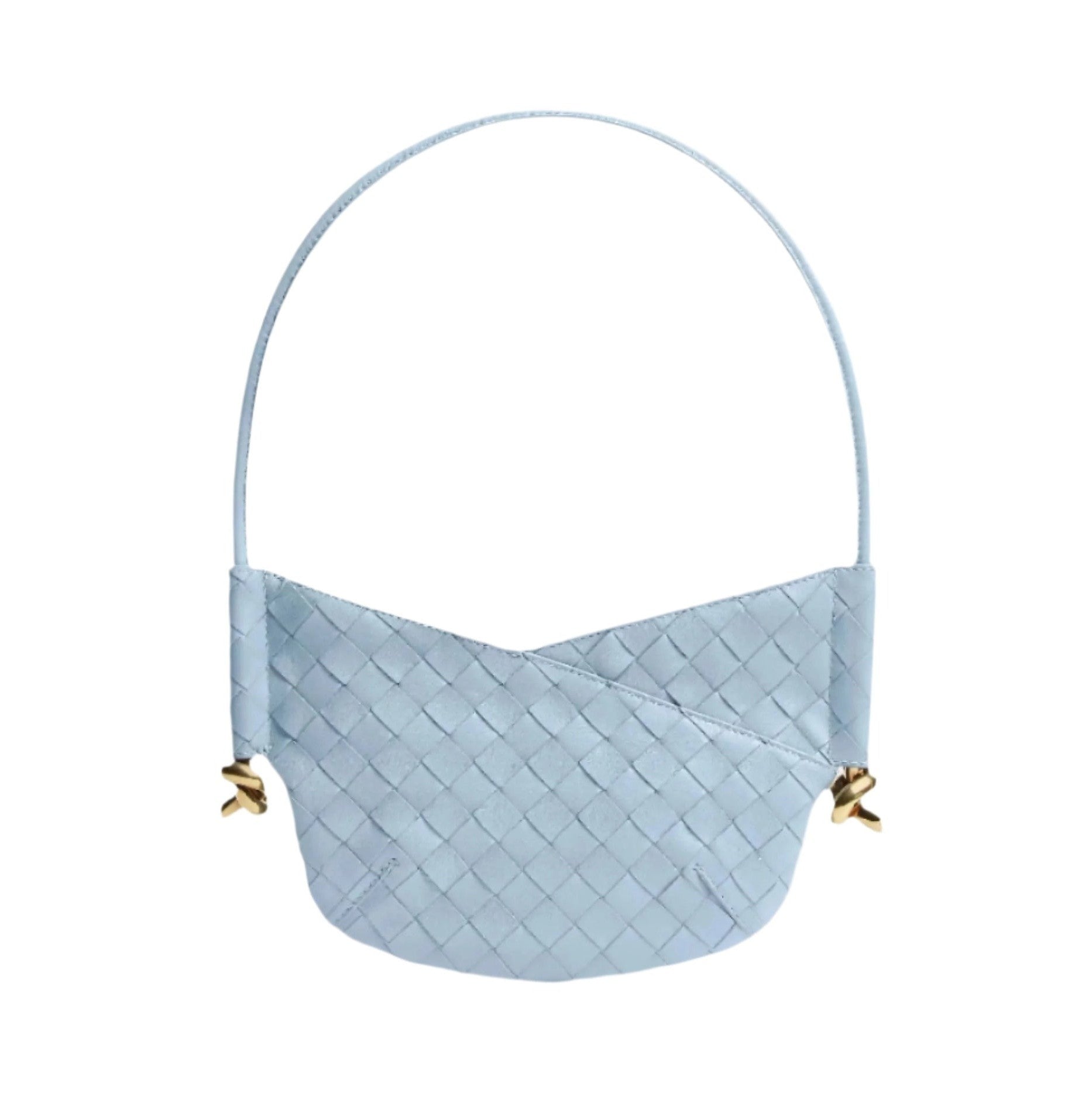 Adèle – Hellblaue Schultertasche mit Flechtstruktur