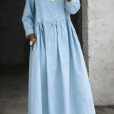 Clara | Jeanskleid mit Bubikragen