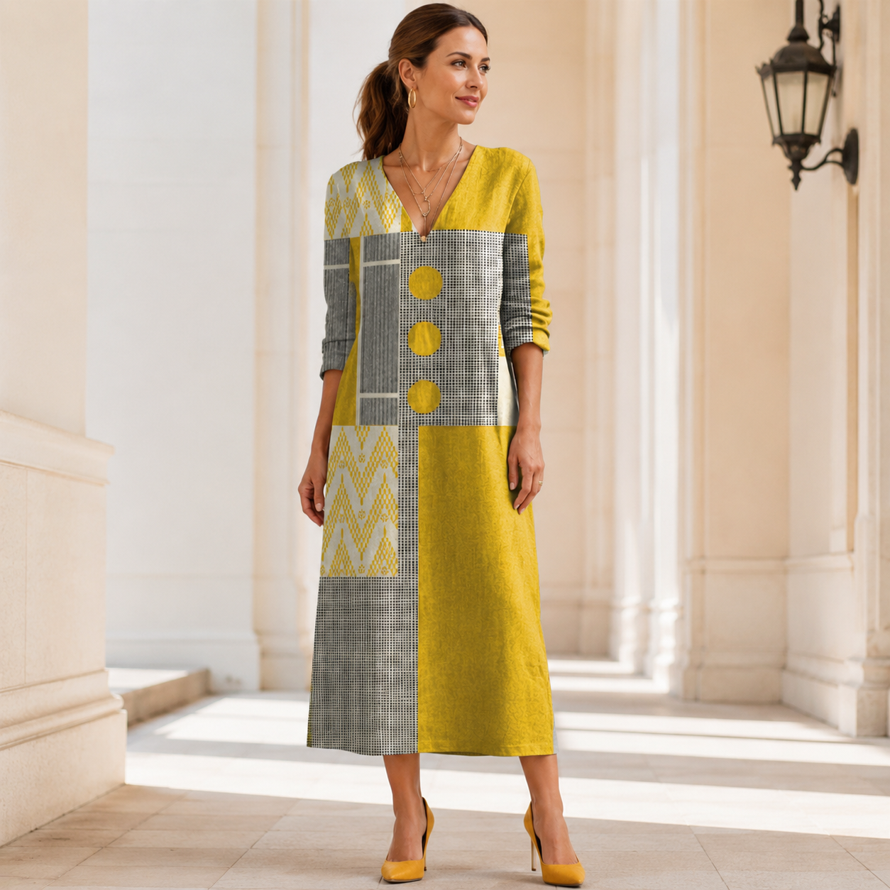 Daniela – Kleid mit grafischen Farbflächen