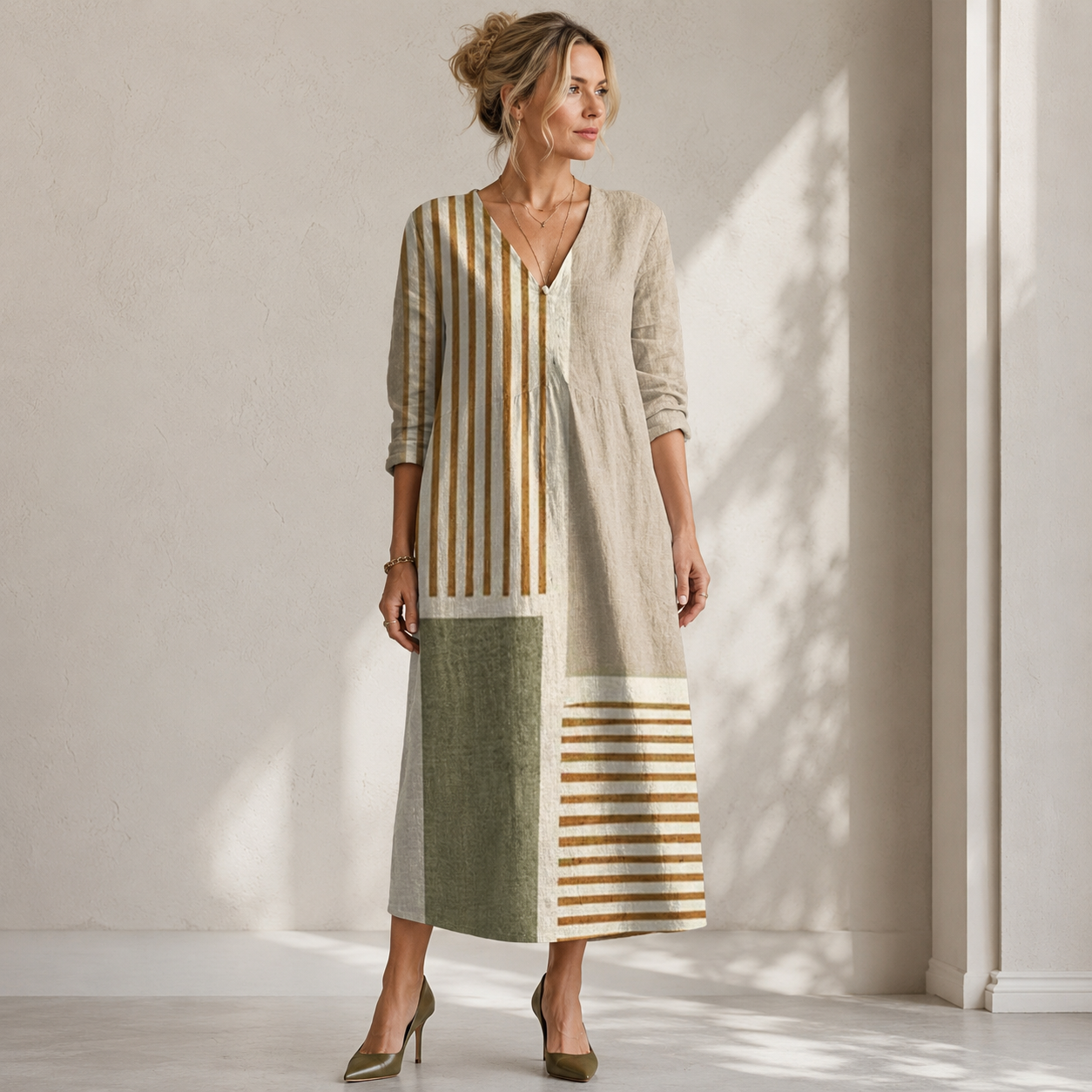 Nadine – Kleid mit vertikalen Farbfeldern