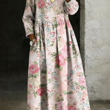 Brooklyn | Jeanskleid mit Blumendetail am Kragen