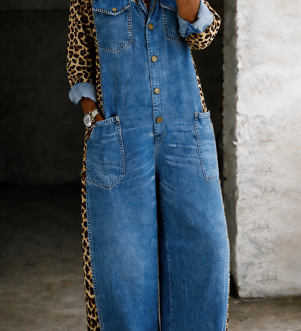 Amanda – Denim-Jumpsuit mit Hemdkragen