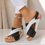 Nicole | Zweifarbige Orthopädische Sandalen