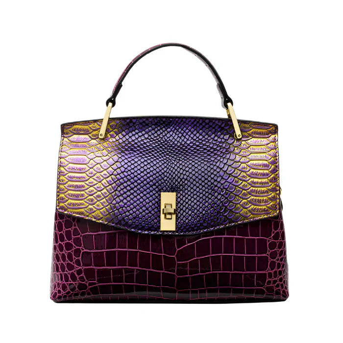 Amaryllis – Handtasche mit Krokodilprägung