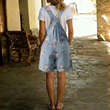 Judy | Vintage-gewaschener, floraler Denim-Overall