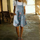Judy | Vintage-gewaschener, floraler Denim-Overall
