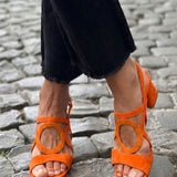 Lina | Farbige Sandalen mit Blockabsatz