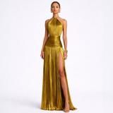 Apolline | Maxikleid in glänzendem Gold