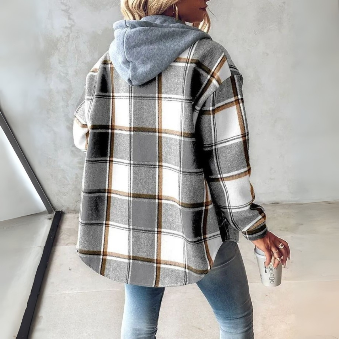 Martina – Karierte Hemdjacke mit Kapuze