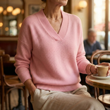 Faye | Eleganter, weicher V-Ausschnitt-Pullover