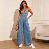 Léonie | Jeans-Overall mit tiefem Dekolleté