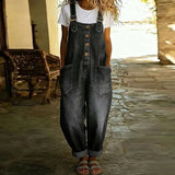 Mae | Vintage-Latzhose aus weichem Baumwollstoff in Denim-Optik
