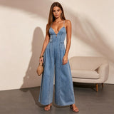 Léonie | Jeans-Overall mit tiefem Dekolleté