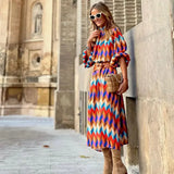 Cassandra - Lebhaftes Geometrisches Kleid
