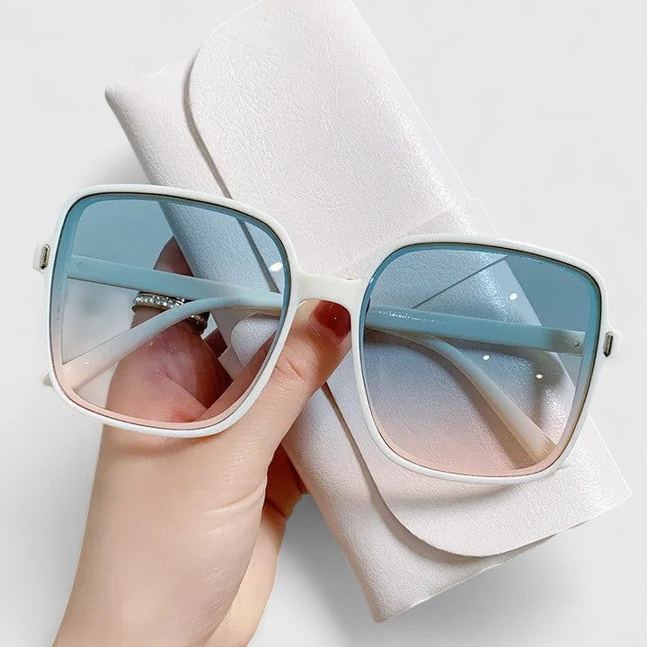 Emilia – Rosafarbene Oversize-Sonnenbrille mit Verlauf