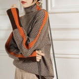 Eleanor | Luxury Herringbone High Neck