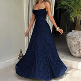 Maria | Langes Jacquard-Chiffon-Kleid