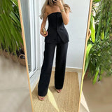 BRIA - Buttoned Sleeveless Two-Piece Set