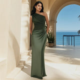 Luna | Satin-Maxikleid mit Schlitz