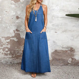 Clara | Elegantes langes Jeanskleid