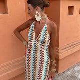 Naama-Lee | Rückenfreies Maxikleid mit V-Ausschnitt