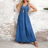 Clara | Elegantes langes Jeanskleid