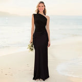 Luna | Satin-Maxikleid mit Schlitz