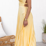 Malka | Maxikleid mit V-Ausschnitt und Plisseefalten