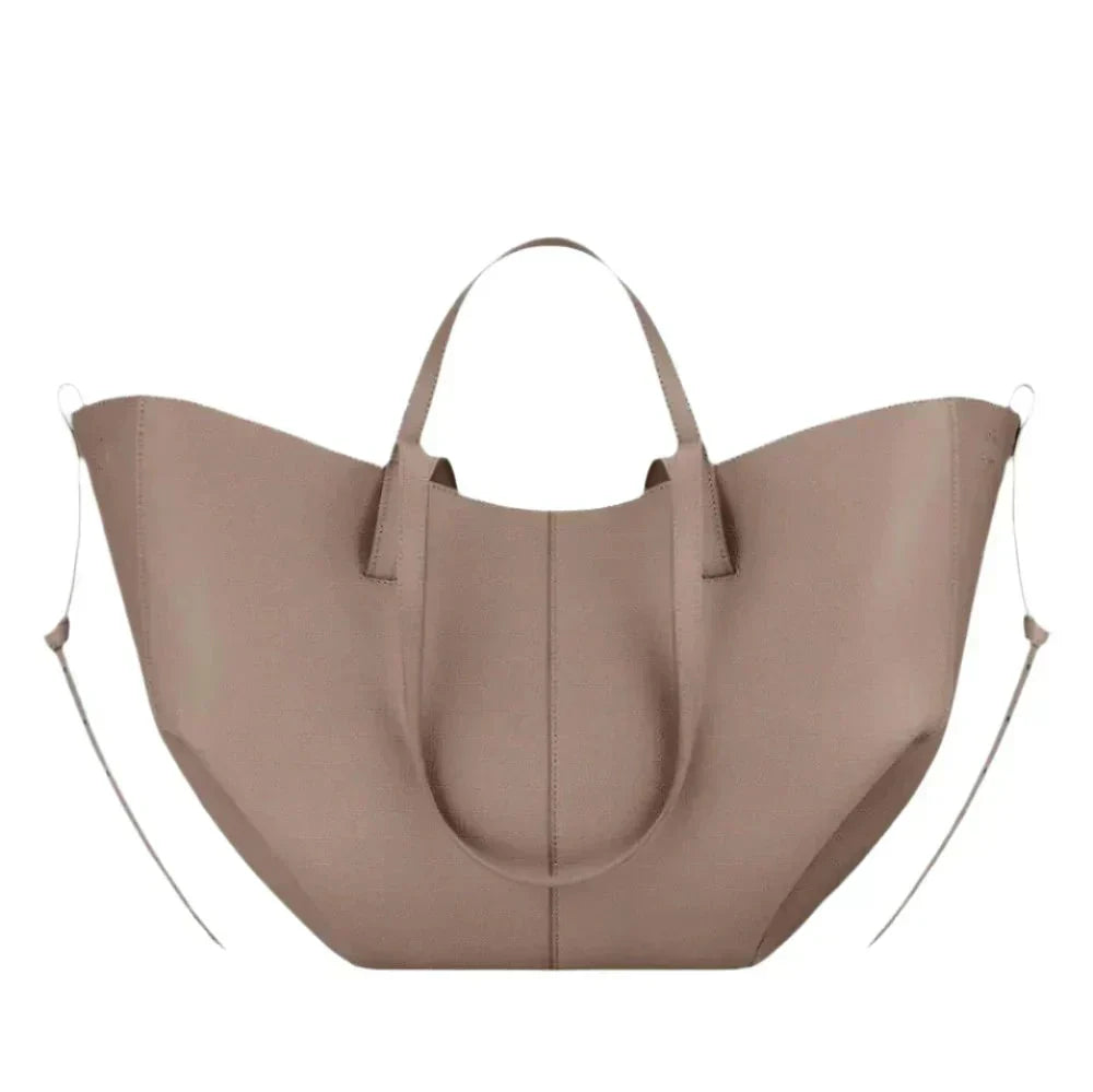 Anissa – Taupefarbener Shopper mit Seitenflügeln