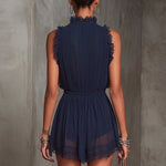 Annemarie – Marineblauer Jumpsuit mit Spitzenbesatz