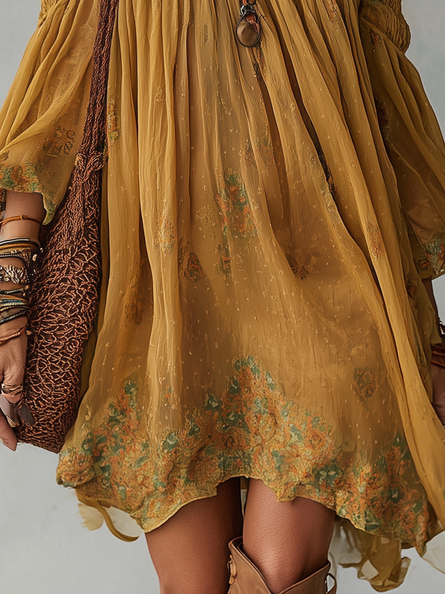 Bernadette – Schulterfreies Kleid mit Blumenstickerei